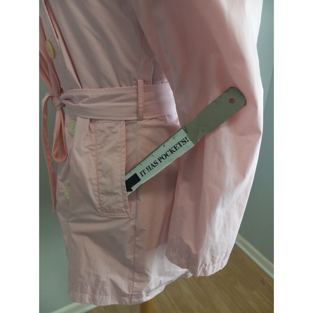 Lauren Ralph Lauren Belted Trench Coat Pink Size Medium - Picture 6 of 7